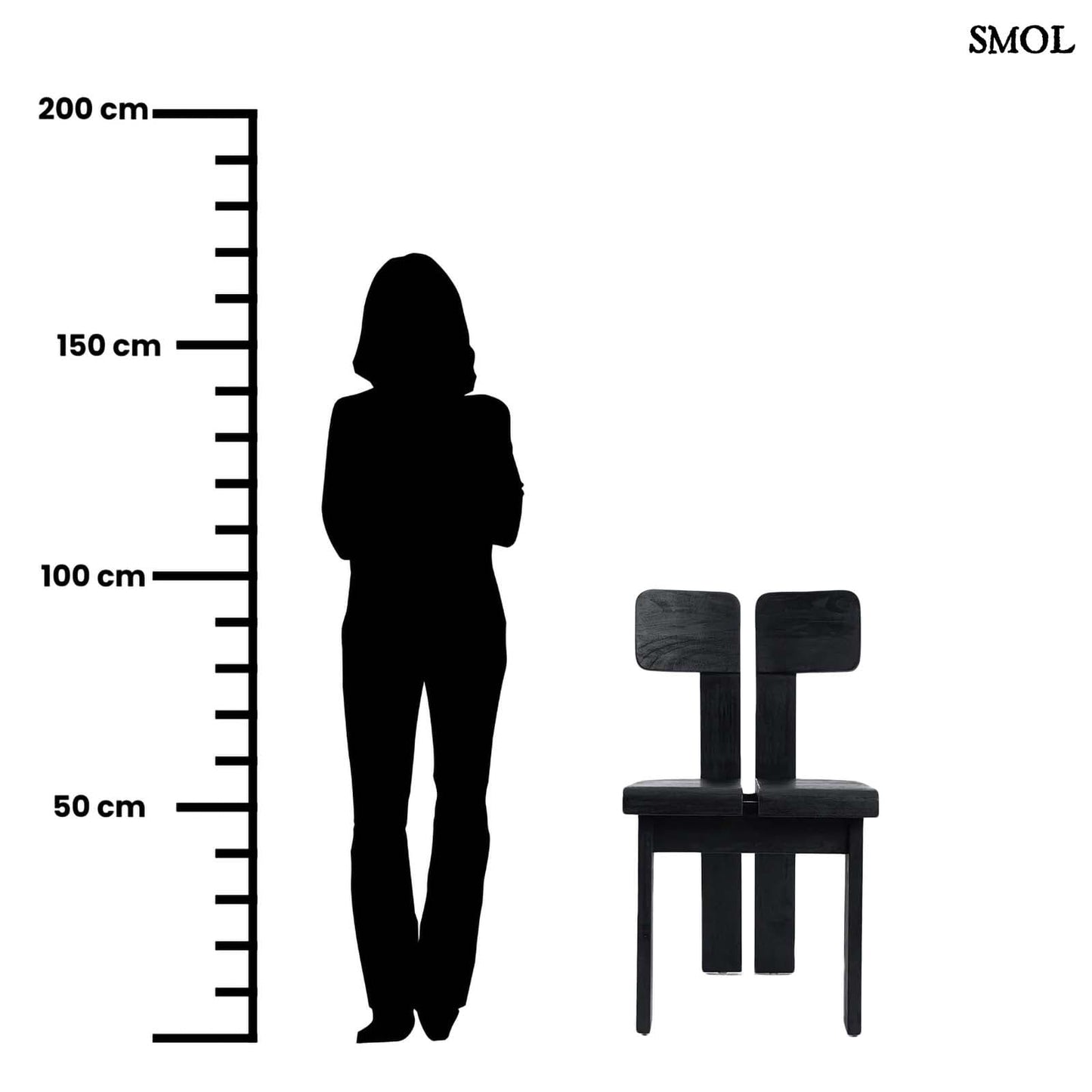 SAMA, fekete, fa étkezőszék, 85 cm - smol.hu - méretarányosan
