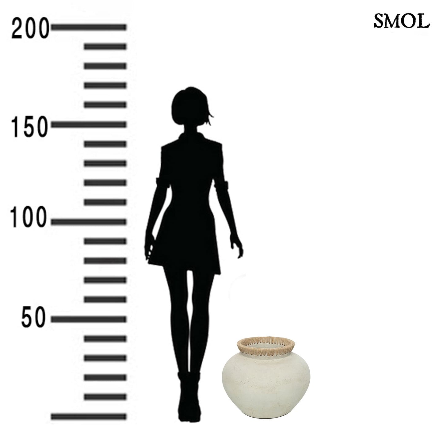 SCOUT, terrakotta váza raffiával, ⌀33 cm - smol.hu