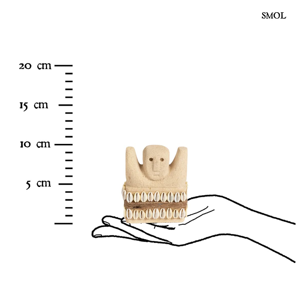 SUMBA28, kőszobor kagylókkal, 10 cm - smol.hu