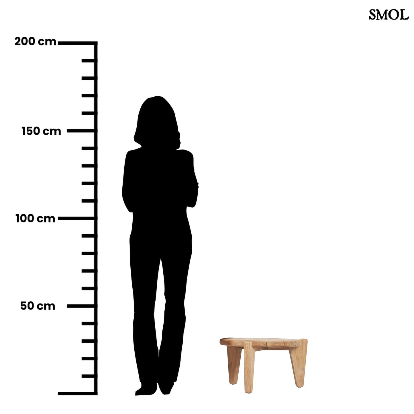 SESEH, kültéri, fa dohányzóasztal, ⌀50 cm - smol.hu