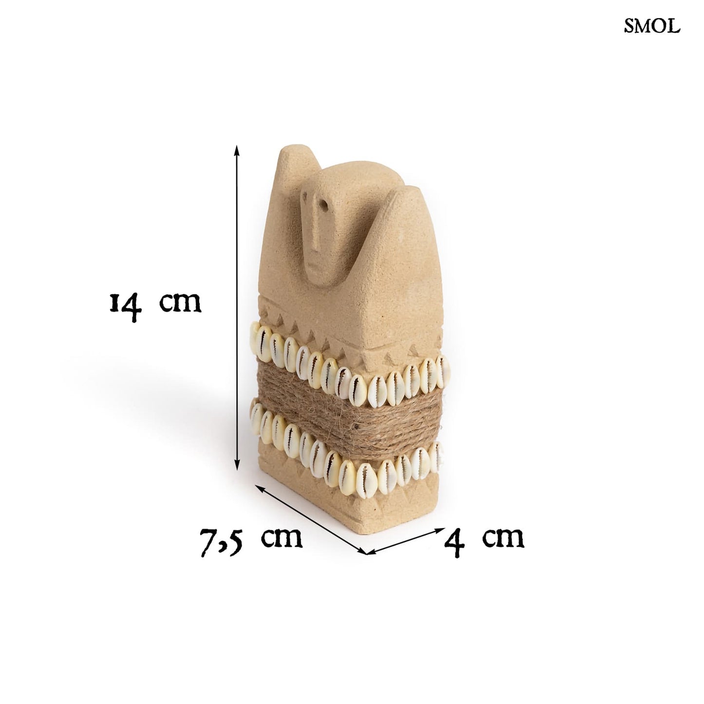 SUMBA28, kőszobor kagylókkal, 14 cm - smol.hu