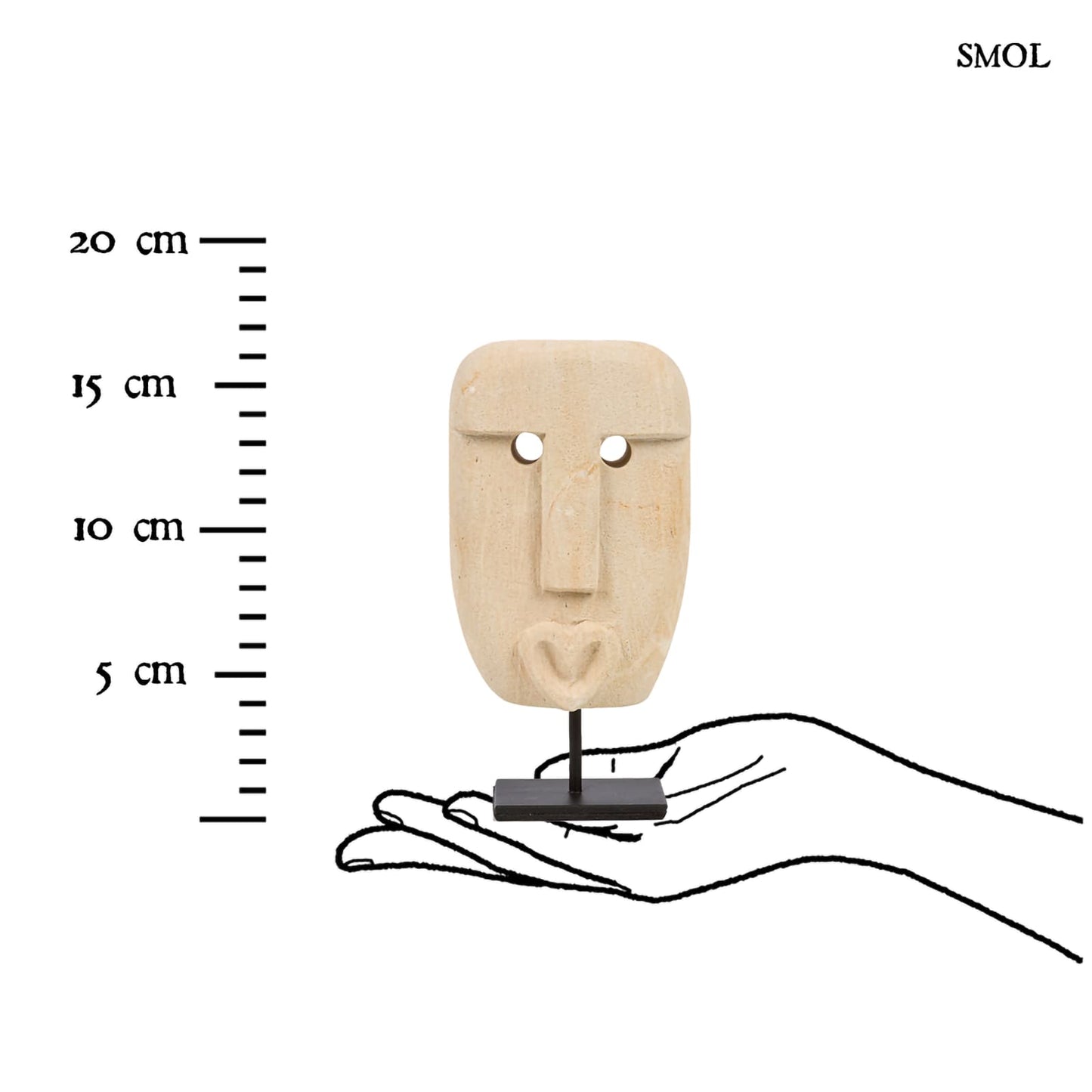 SUMBA19, kőszobor tartón, 16 cm - smol.hu