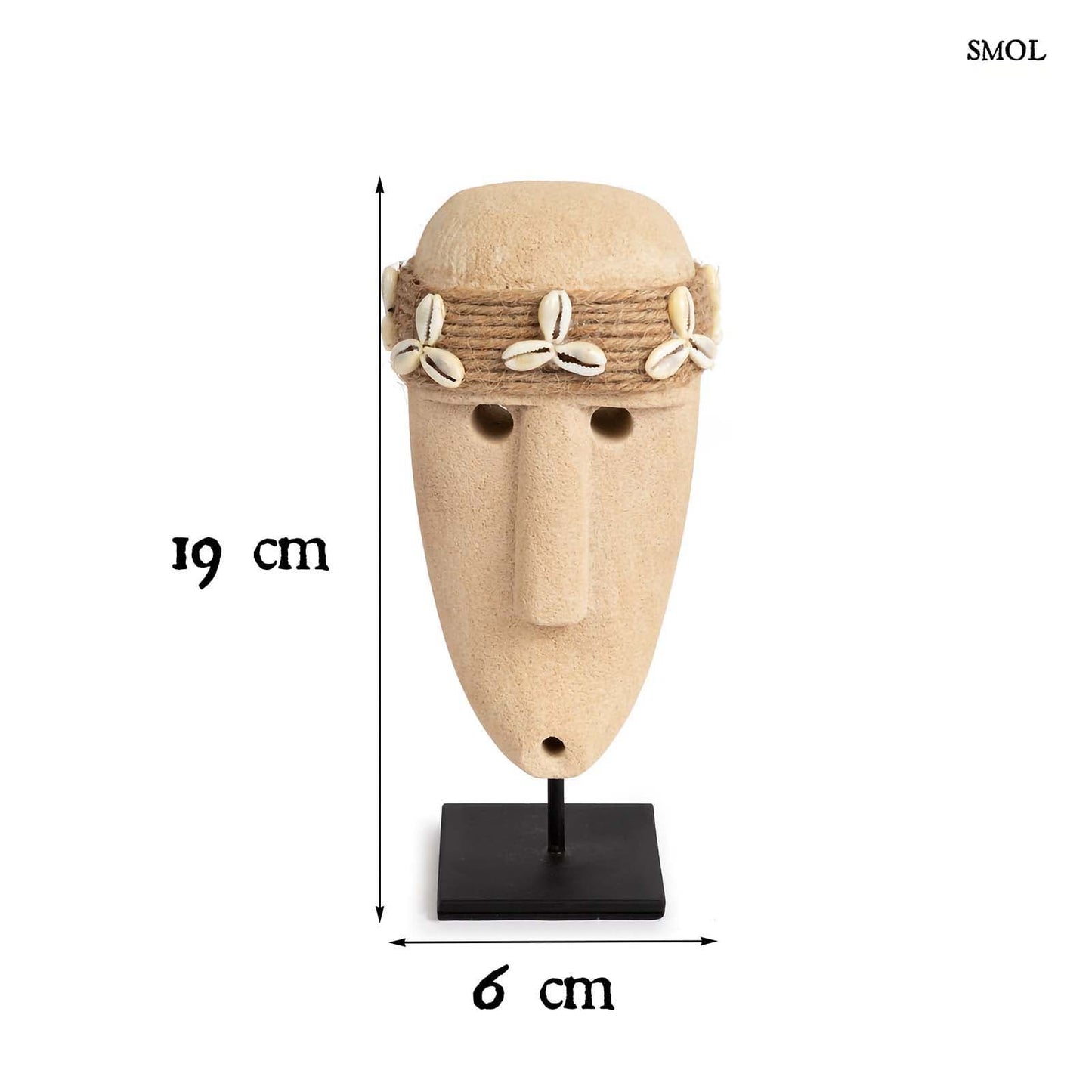 SUMBA34, kőszobor tartón, kagylókkal, 19 cm - smol.hu