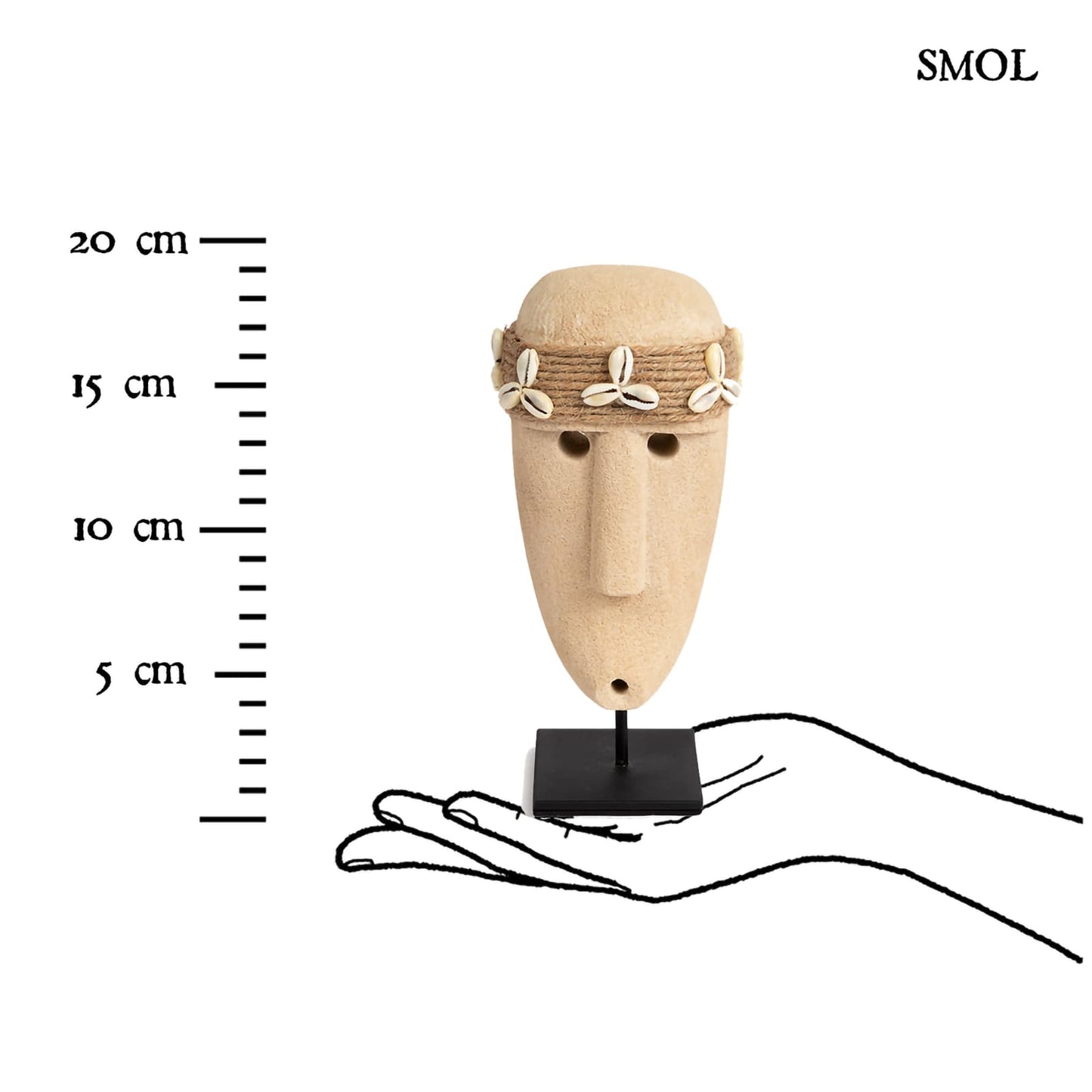 SUMBA34, kőszobor tartón, kagylókkal, 19 cm - smol.hu
