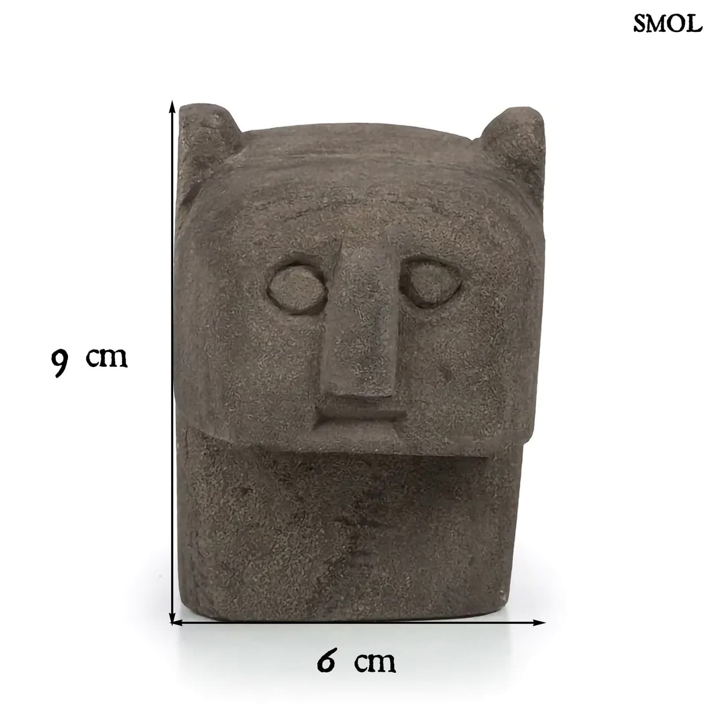 SUMBA18, szürke kőszobor, 8,5 cm - smol.hu