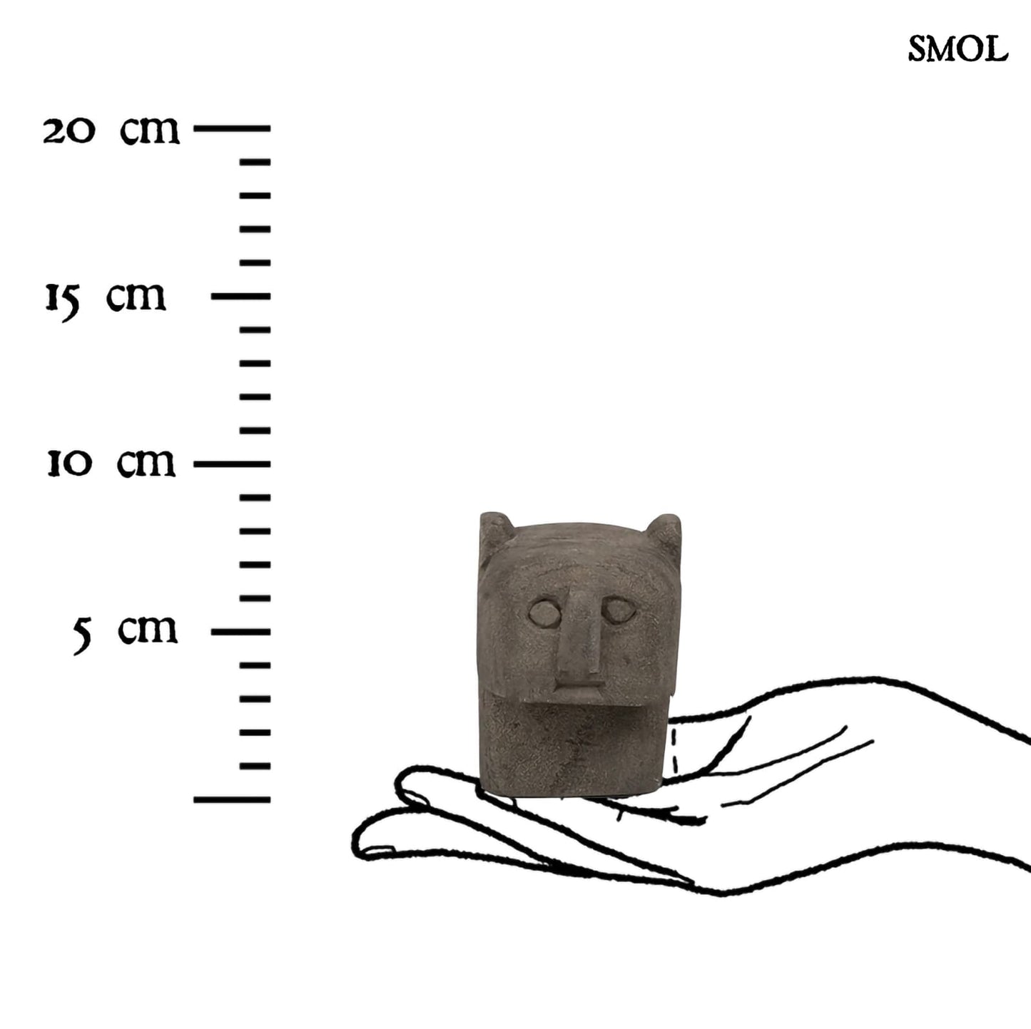 SUMBA18, szürke kőszobor, 8,5 cm - smol.hu