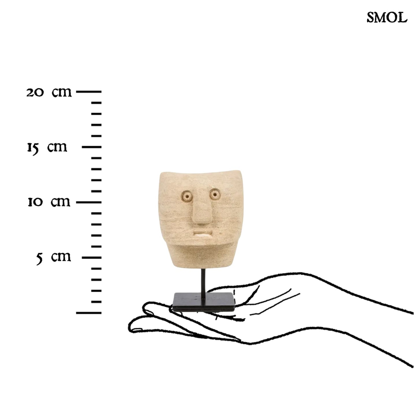 SUMBA23, kőszobor tartón, 13 cm - smol.hu