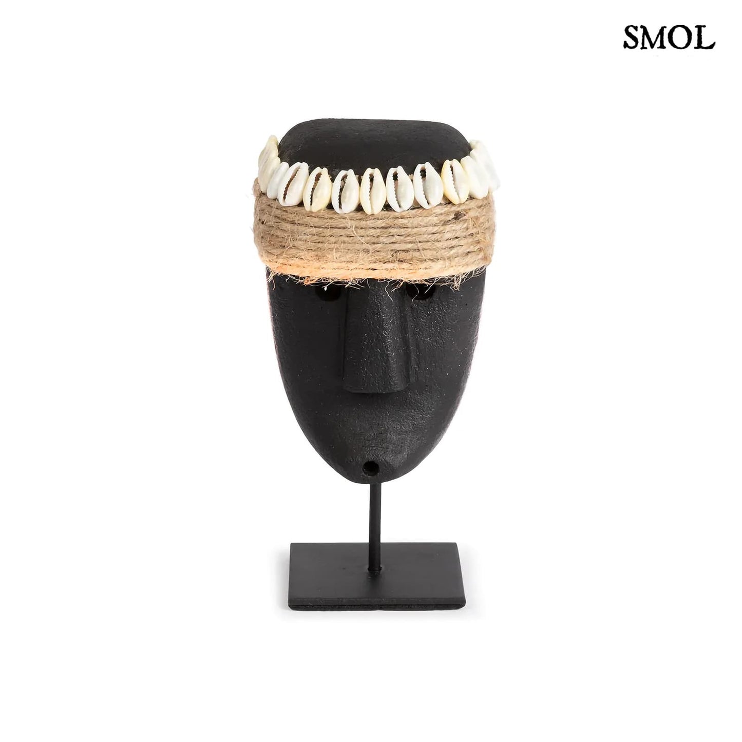 SUMBA35, fekete kőszobor tartón, 16 cm - smol.hu