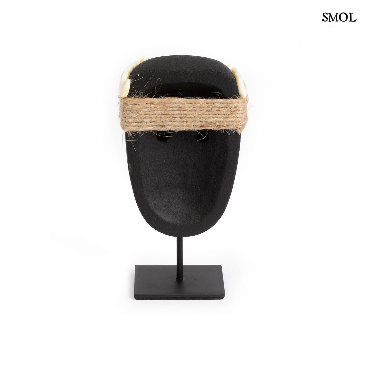 SUMBA35, fekete kőszobor tartón, 16 cm - smol.hu