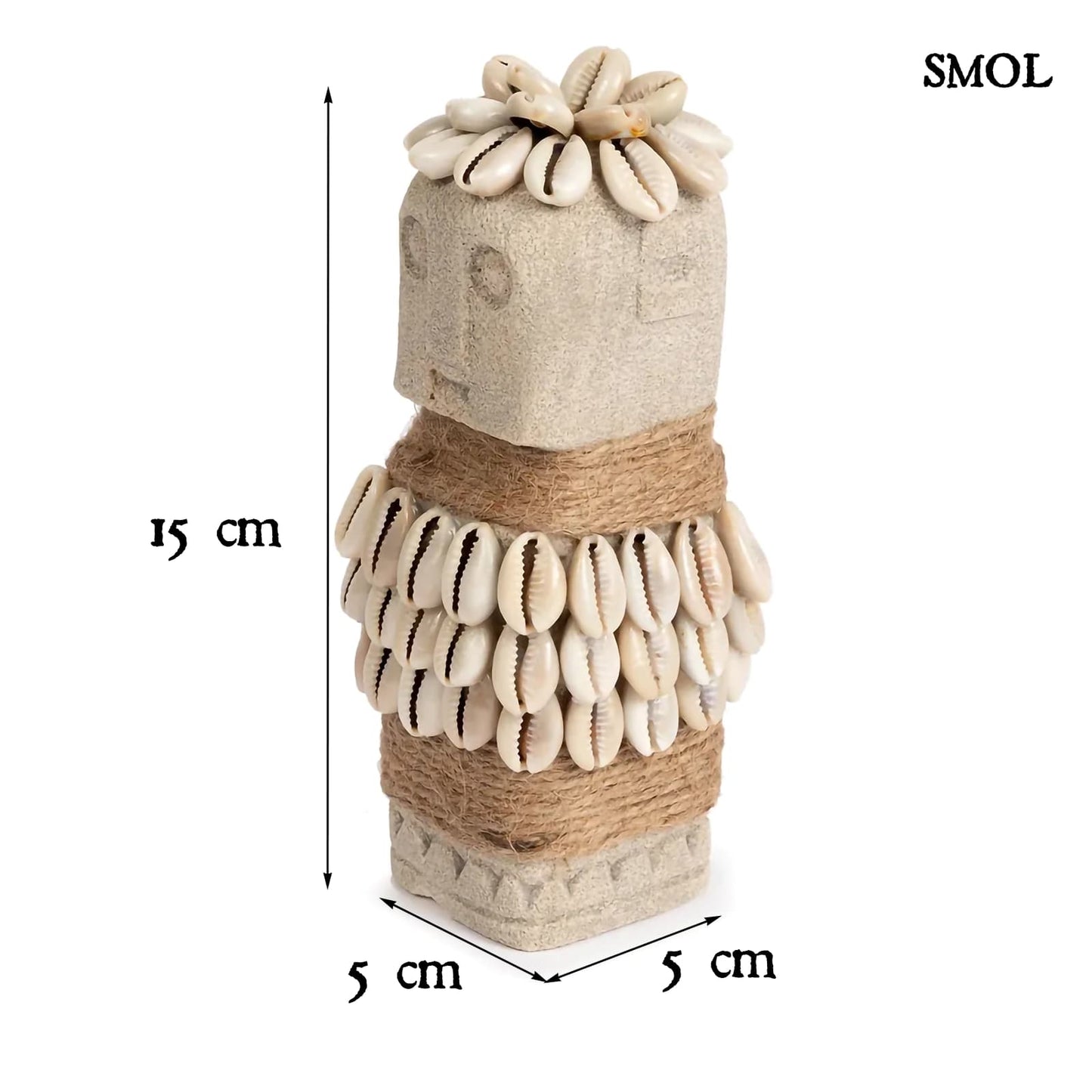 SUMBA33, kőszobor kagylókkal, 15 cm - smol.hu