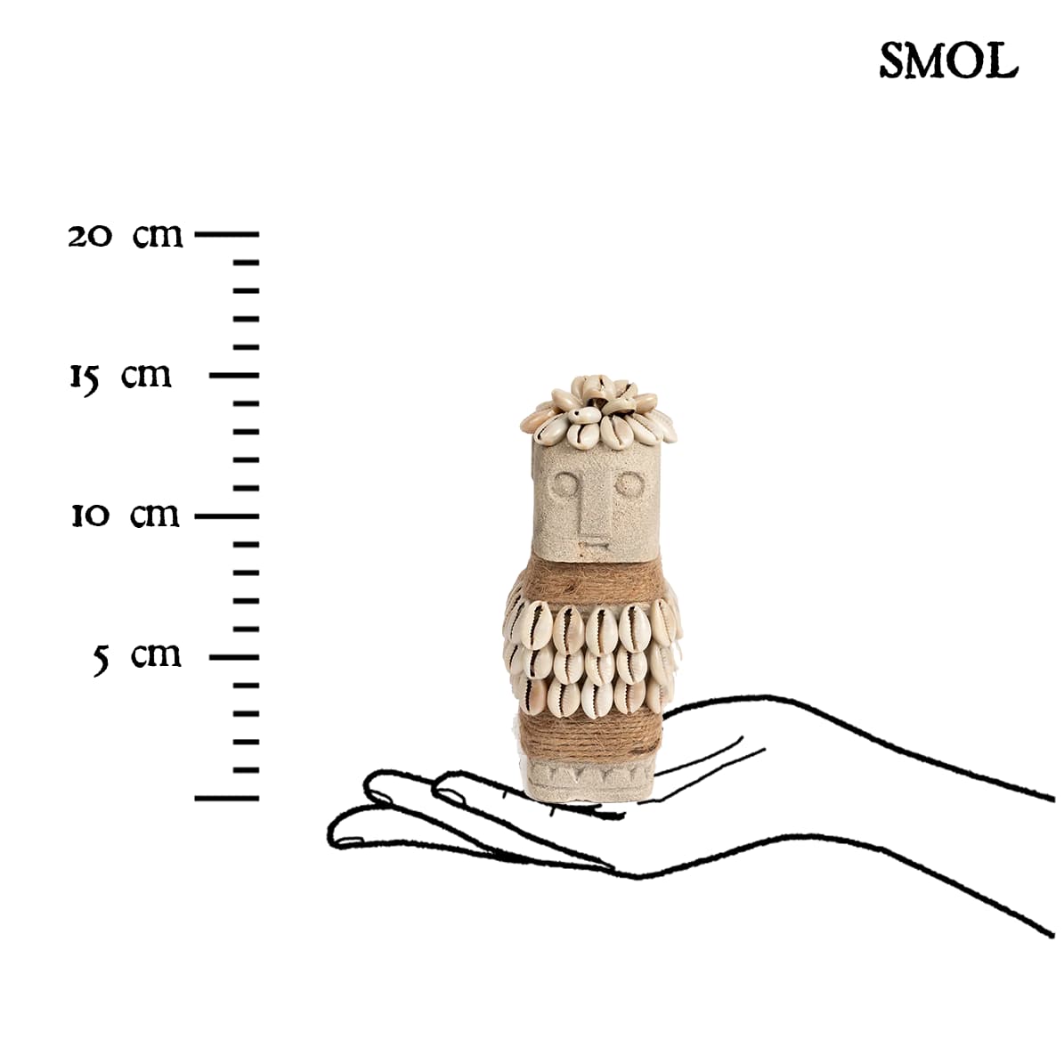 SUMBA33, kőszobor kagylókkal, 15 cm - smol.hu