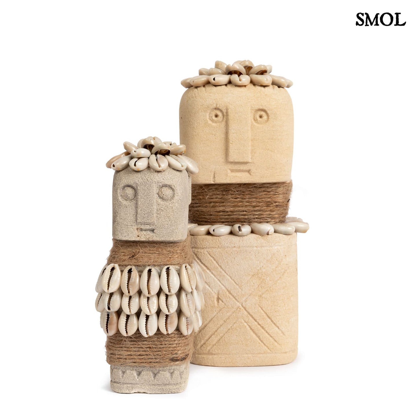 SUMBA33, kőszobor kagylókkal, 15 cm - smol.hu
