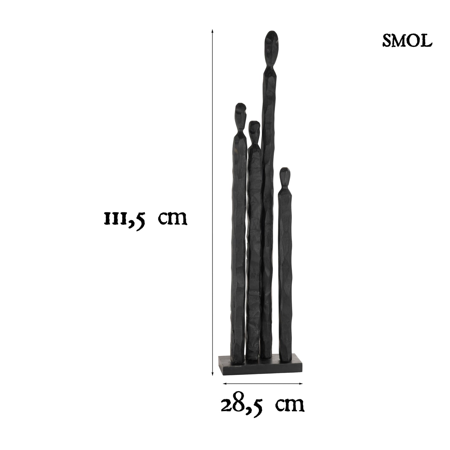 Szobor - mangófa, fekete, 111 cm | KADE - smol.hu - méretekkel