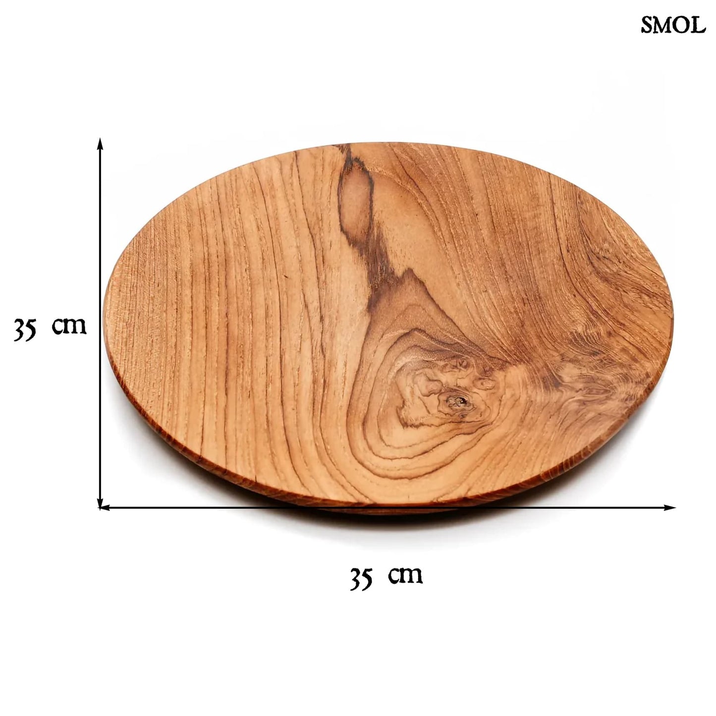 TEAK ROOT, nagyméretű, kerek, fatál, ⌀35 cm - smol.hu - méretekkel
