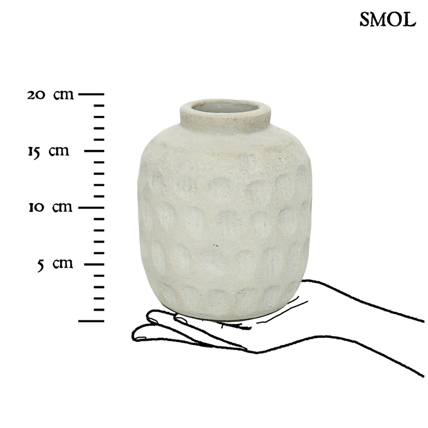 TRENDY, szürke, terrakotta váza, 18 cm - smol.hu