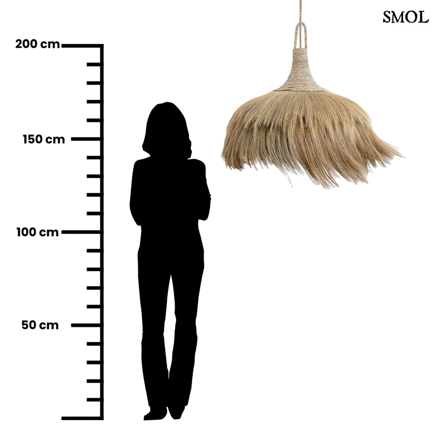 Természetes Függőlámpaernyő, ⌀100 cm | MAKIKI | SMOL - méretarányosan
