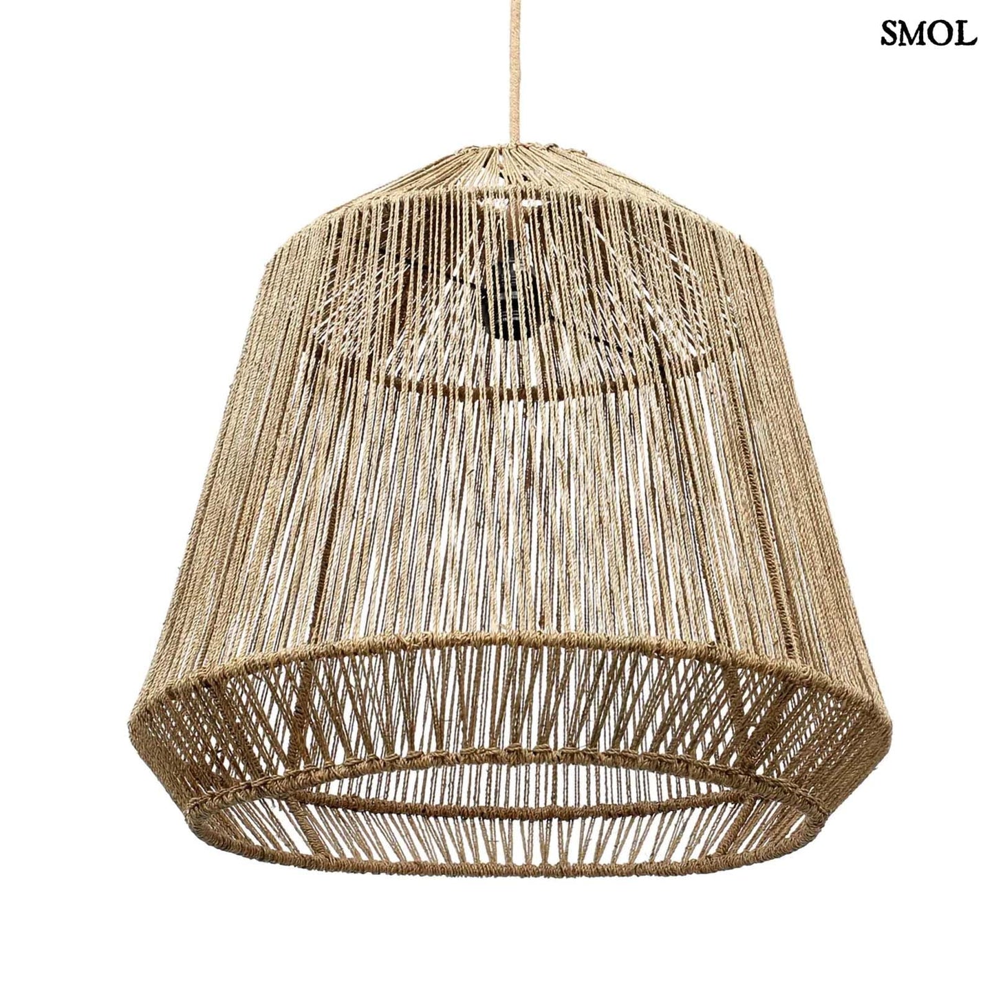 Függőlámpaernyő - rattan, tengerifű, 50 cm | CONIC | SMOL - oldalról, ferdén