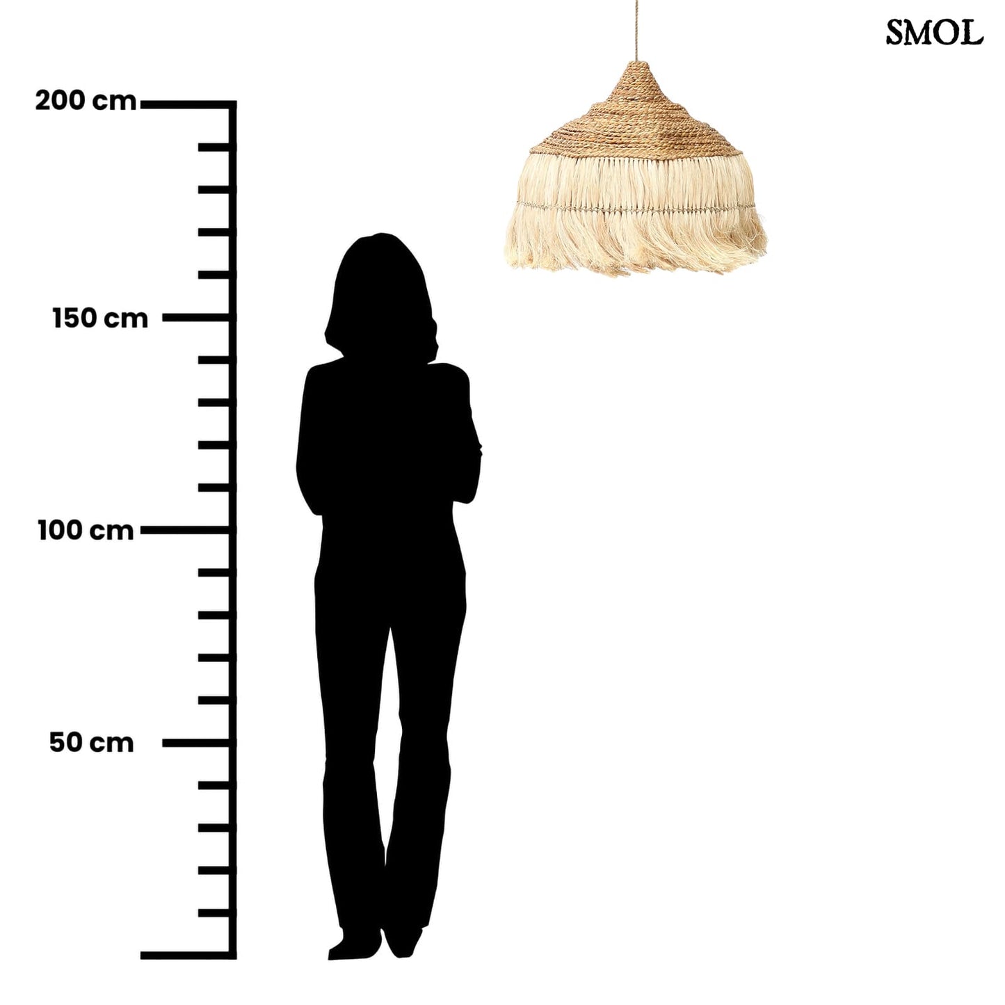 Természetes Függőlámpaernyő, ⌀50 cm | HOOLA | SMOL - méretarányosan