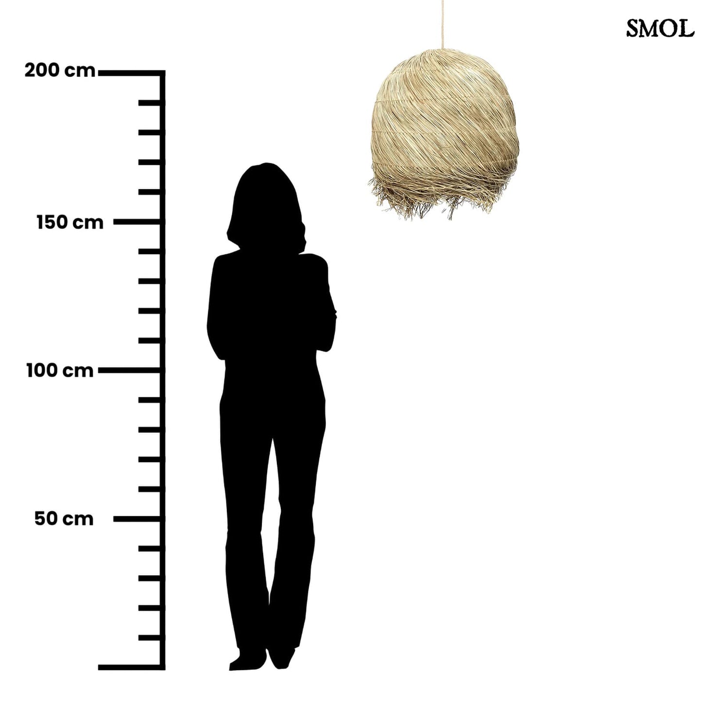 Természetes Függőlámpaernyő, 50 cm | WICKED | SMOL - méretarányosan