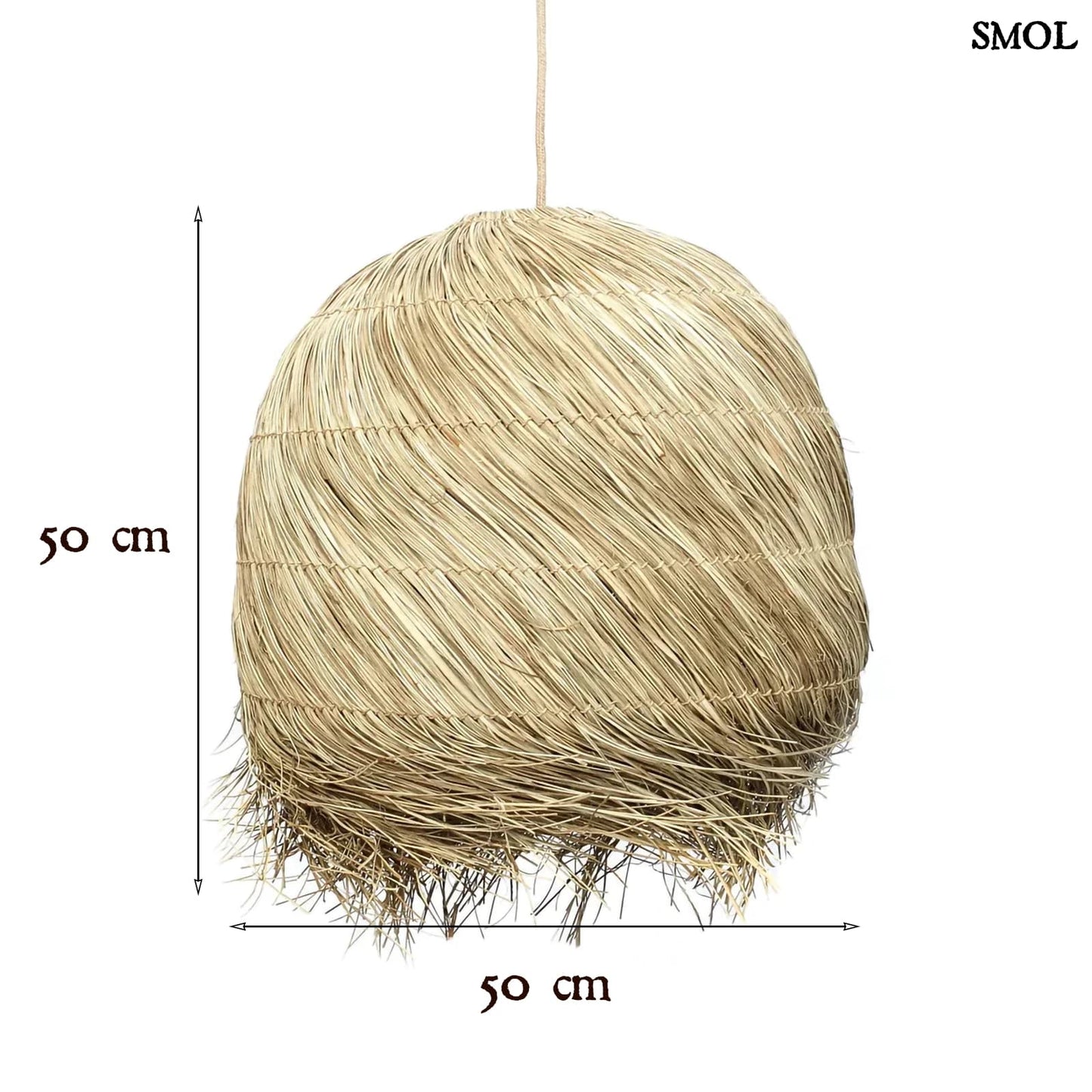 Természetes Függőlámpaernyő, 50 cm | WICKED | SMOL - méretekkel