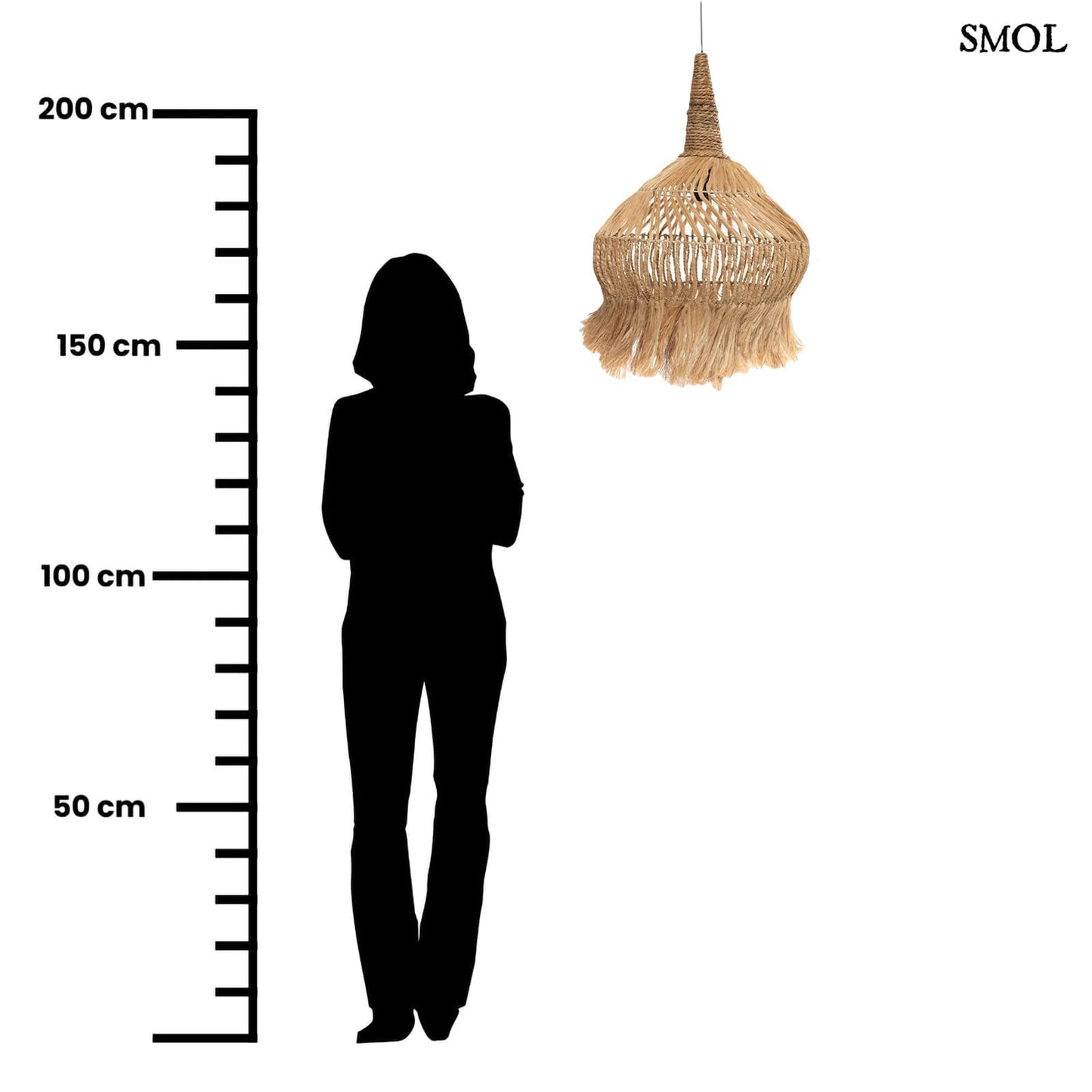 Természetes Függőlámpaernyő, 70 cm | HIPPY | SMOL - méretarányosan
