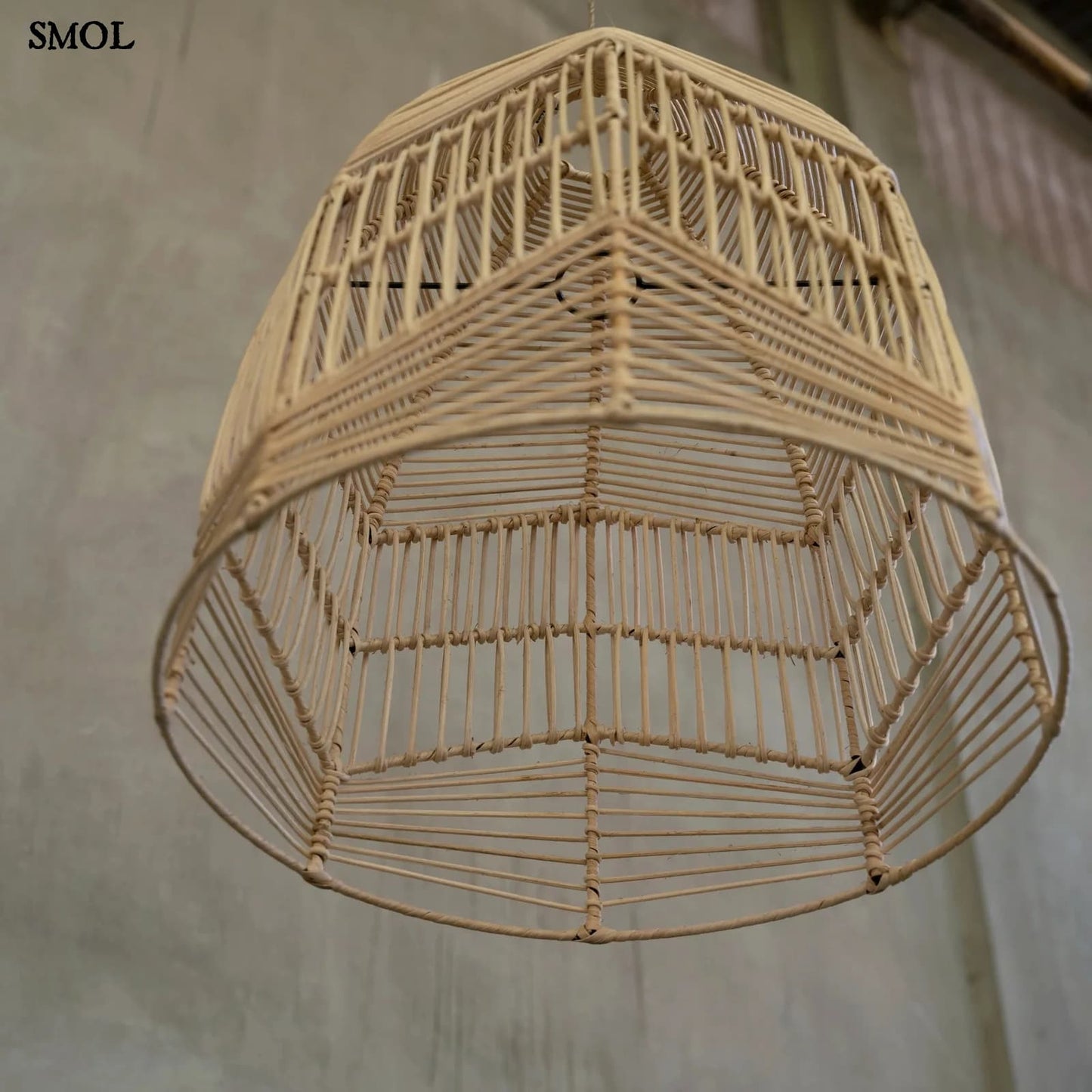 Természetes Rattan Függőlámpaernyő, 50 cm | BALA | SMOL - alulról