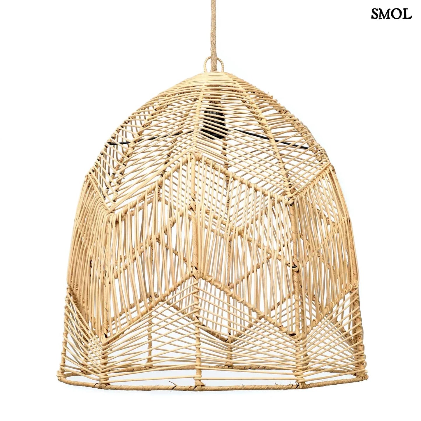 Természetes Rattan Függőlámpaernyő, 50 cm | BALA | SMOL - fehér háttérrel