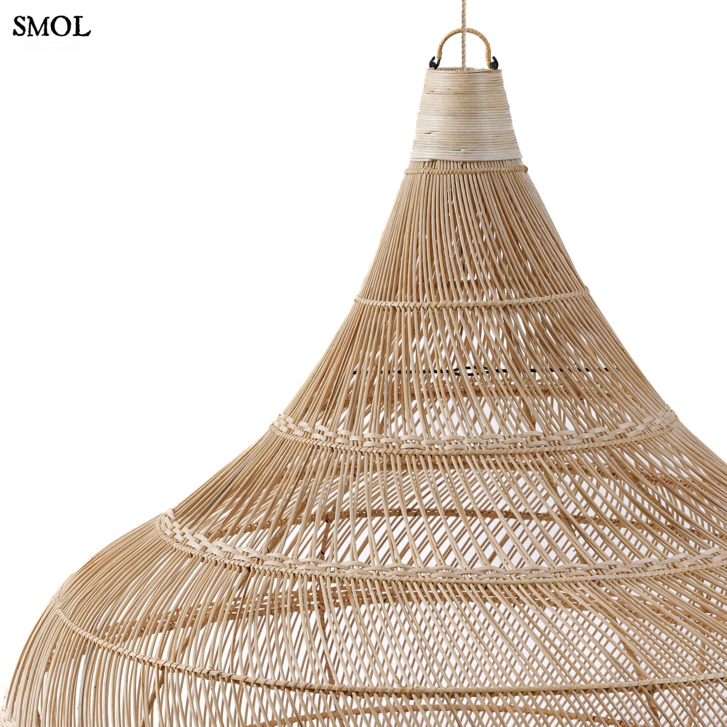 Természetes Rattan Függőlámpaernyő, 110 cm | DROP | SMOL - felső rész nagyítva