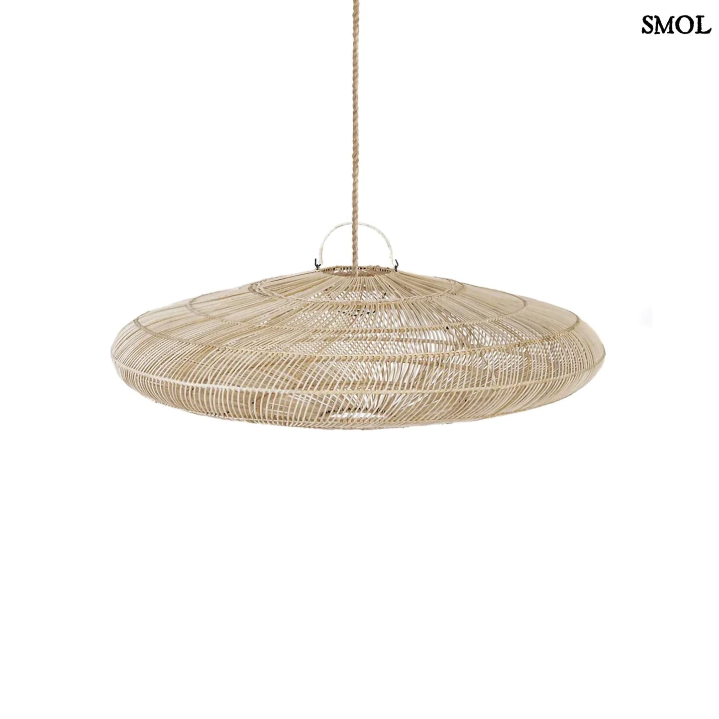 Természetes Rattan Függőlámpaernyő, ⌀110 cm | MACARON | SMOL - fehér háttérrel