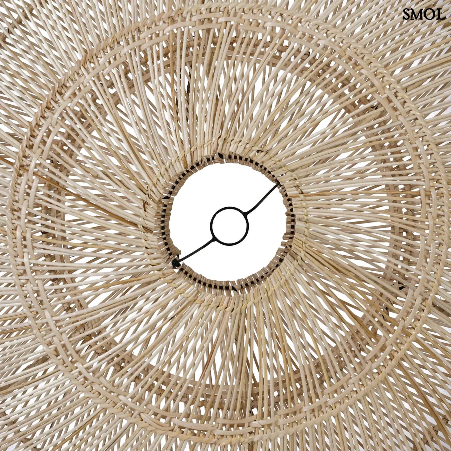 Természetes Rattan Függőlámpaernyő, ⌀110 cm | MACARON | SMOL - alulról nagyítva