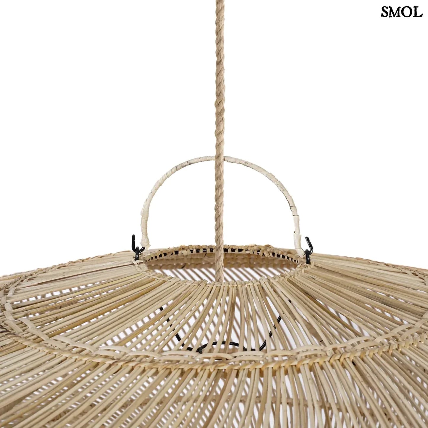 Természetes Rattan Függőlámpaernyő, ⌀110 cm | MACARON | SMOL - akasztó nagyítva
