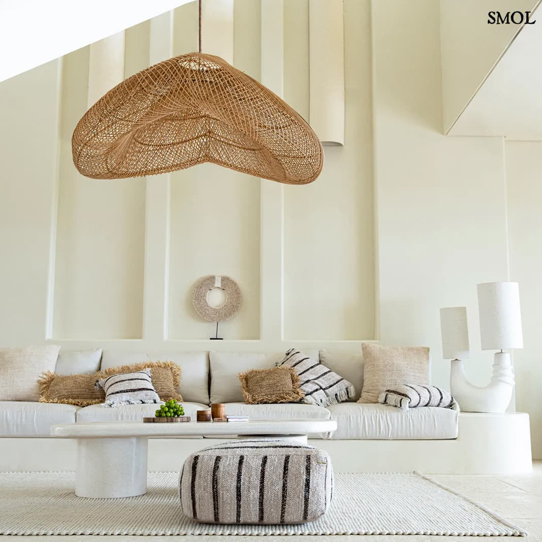 Természetes Rattan Függőlámpaernyő, 120 cm | CLOUD | SMOL - nappaliban