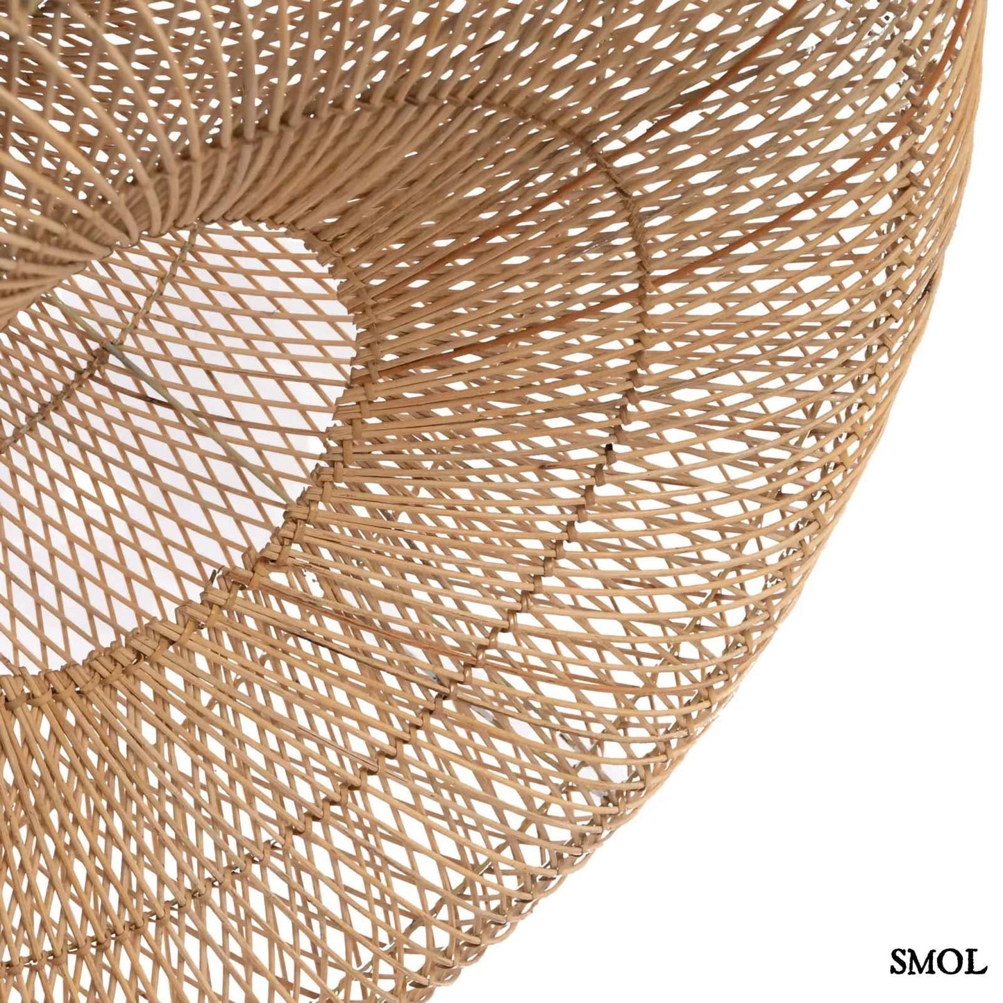 Természetes Rattan Függőlámpaernyő, ⌀120 cm | SHALA | SMOL - alulról, ferdén