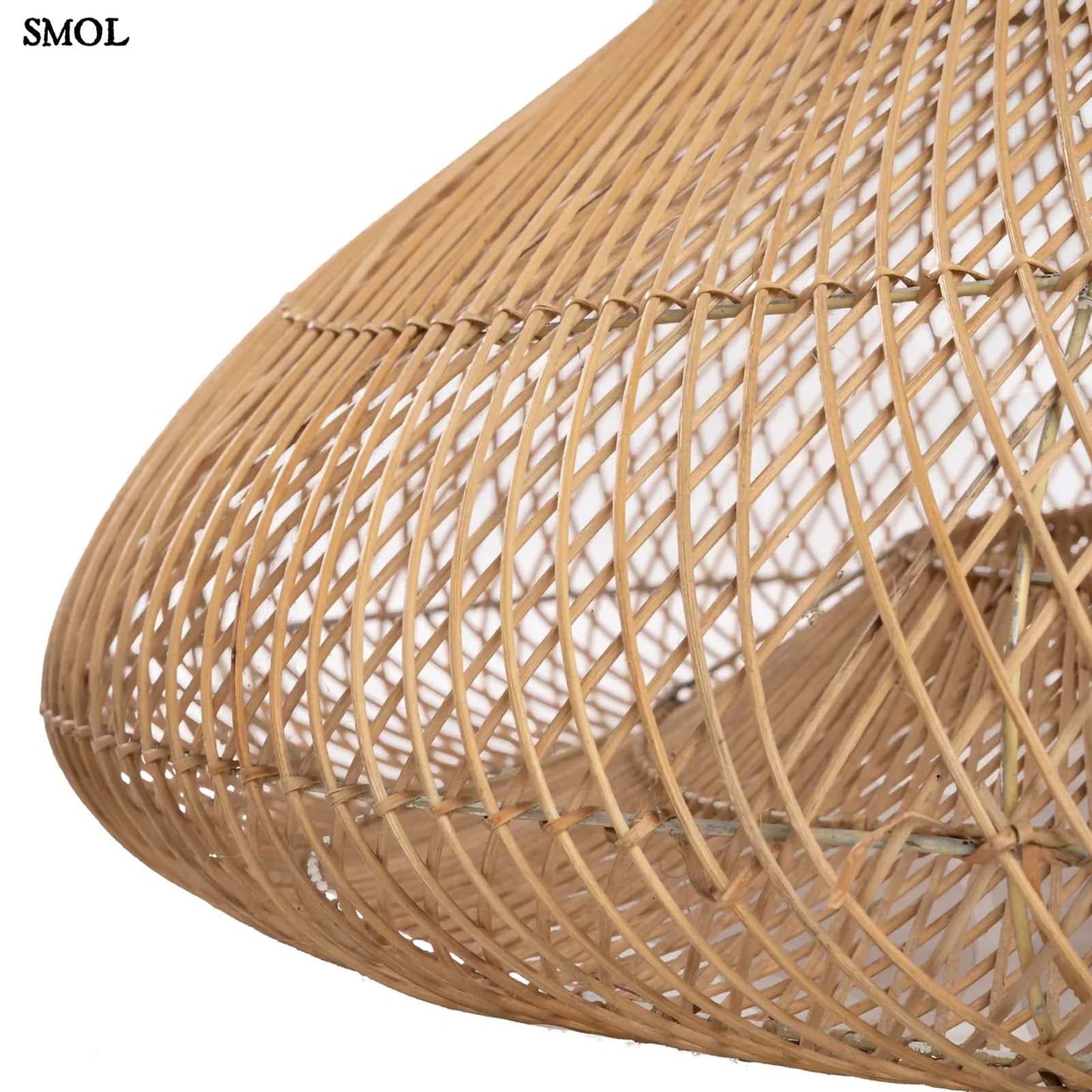 Természetes Rattan Függőlámpaernyő, ⌀120 cm | SHALA | SMOL - oldalról nagyítva