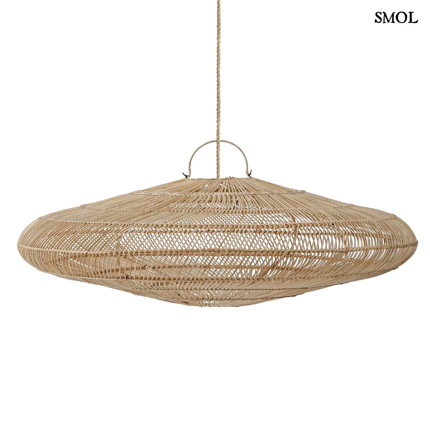 Természetes Rattan Függőlámpaernyő, 150 cm | MACARON | SMOL - fehér háttérrel