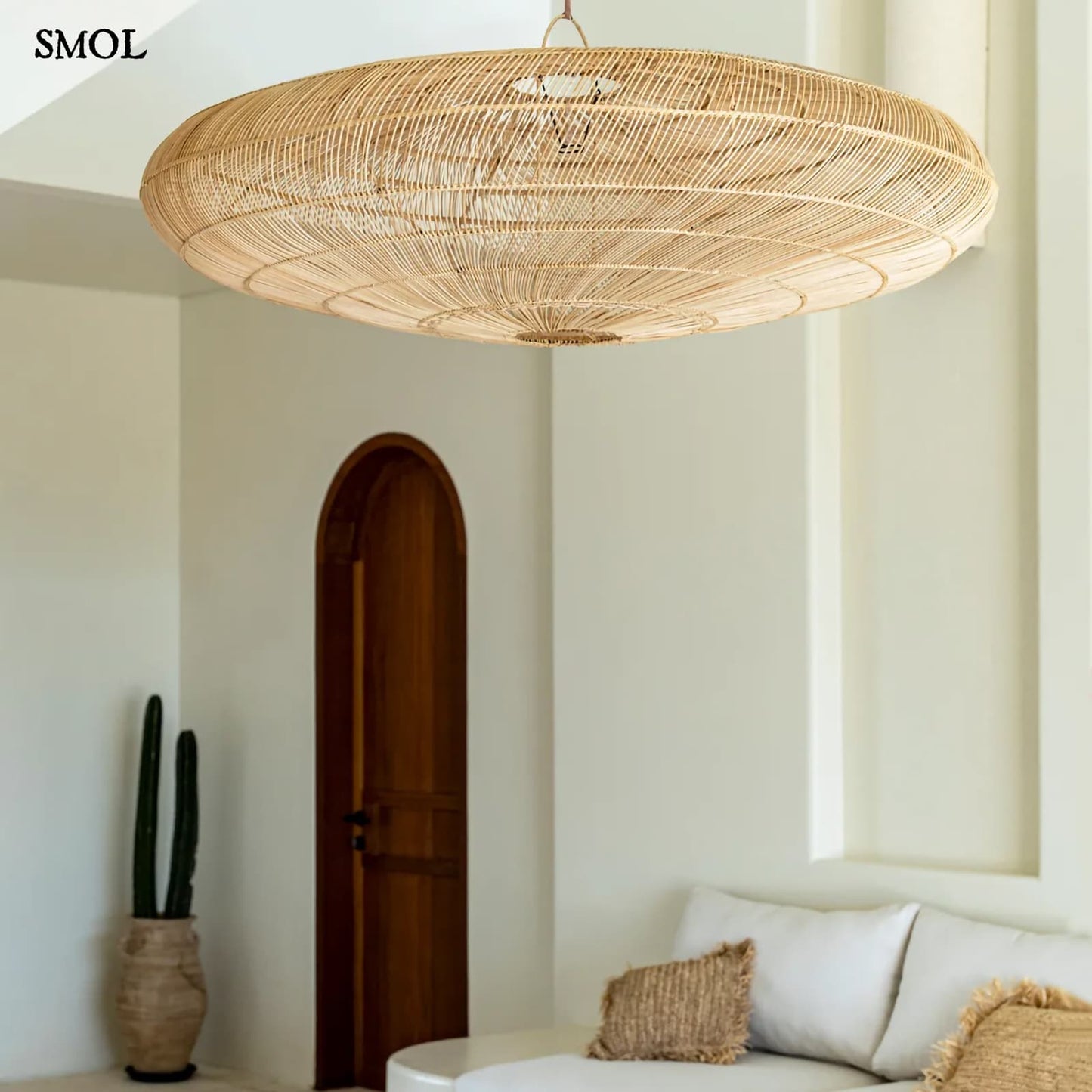 Természetes Rattan Függőlámpaernyő, 150 cm | MACARON | SMOL - nappaliban