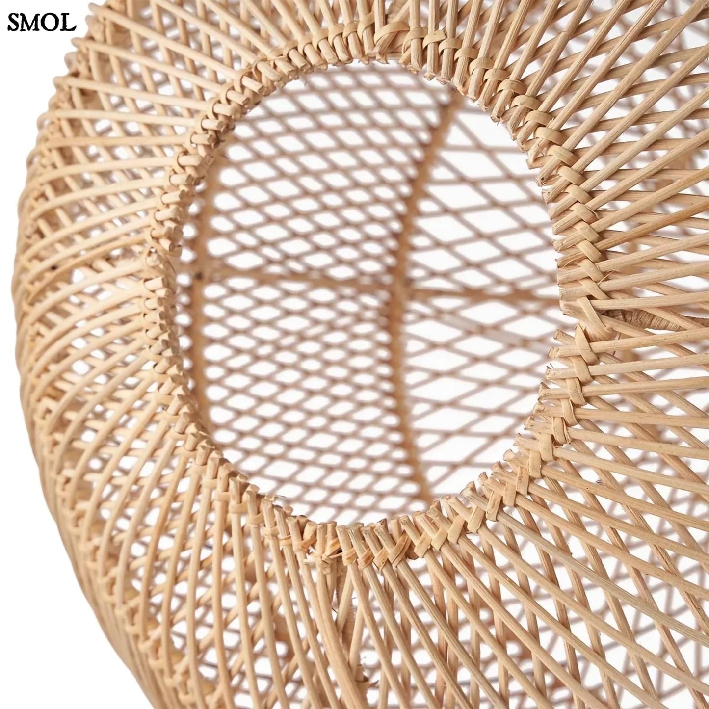Természetes Rattan Függőlámpaernyő, ⌀30 cm | BUBBLE |SMOL - alulról, ferdén