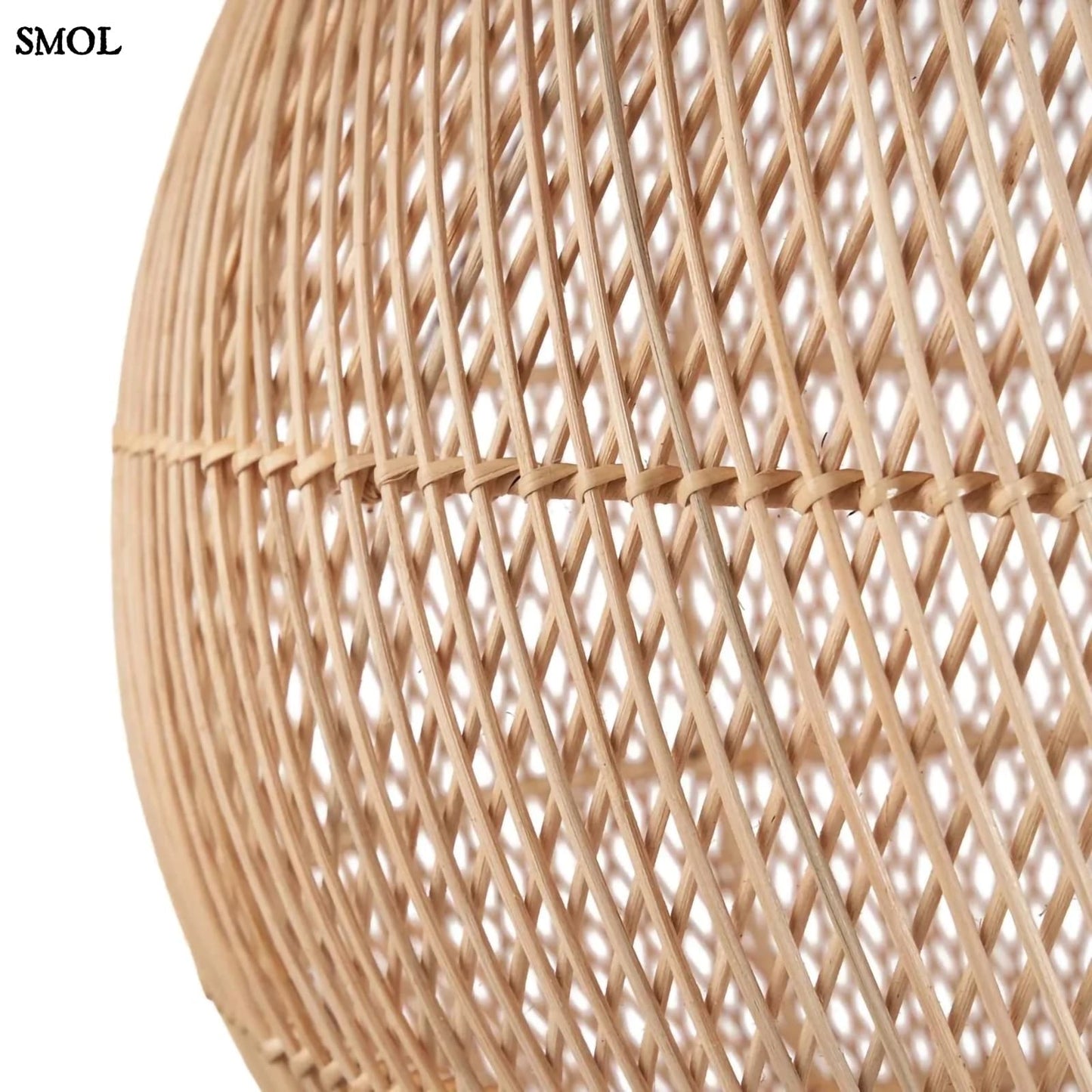 Természetes Rattan Függőlámpaernyő, ⌀30 cm | BUBBLE |SMOL - oldalról nagyítva