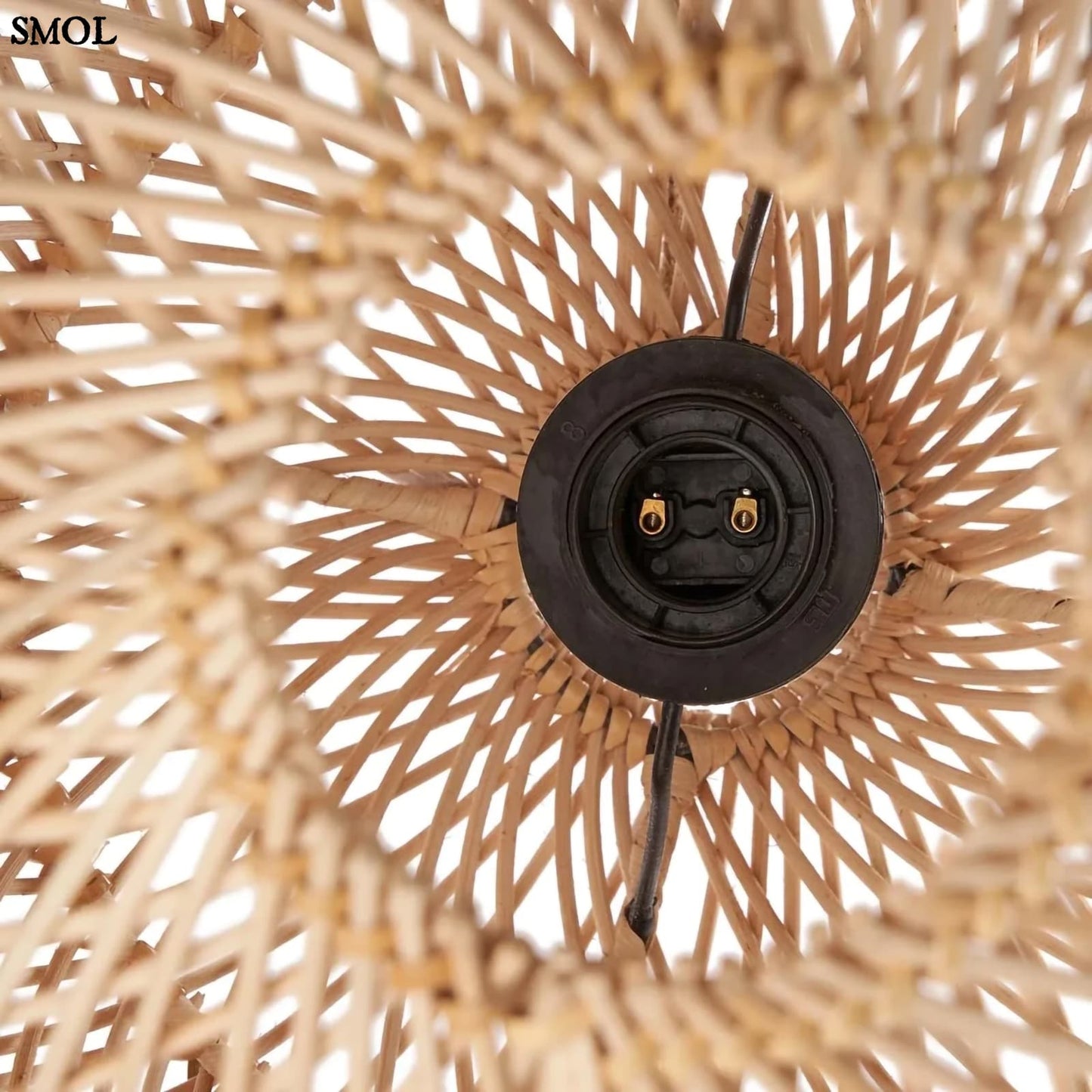 Természetes Rattan Függőlámpaernyő, ⌀30 cm | BUBBLE |SMOL - alulról nagyítva