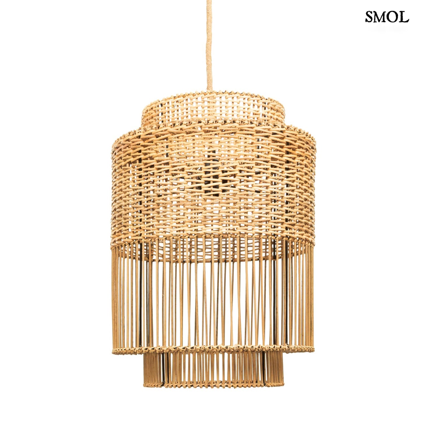 Természetes Rattan Függőlámpaernyő, 40 cm | COLONIAL | SMOL - fehér háttérrel