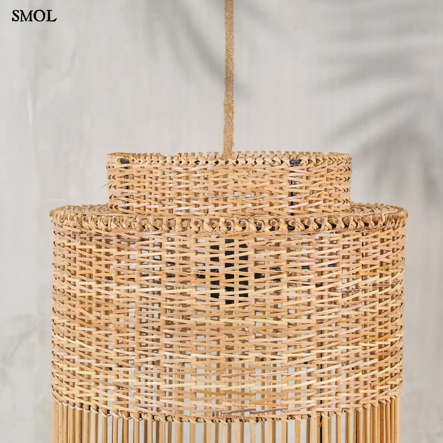 Természetes Rattan Függőlámpaernyő, 40 cm | COLONIAL | SMOL - felső rész nagyítva