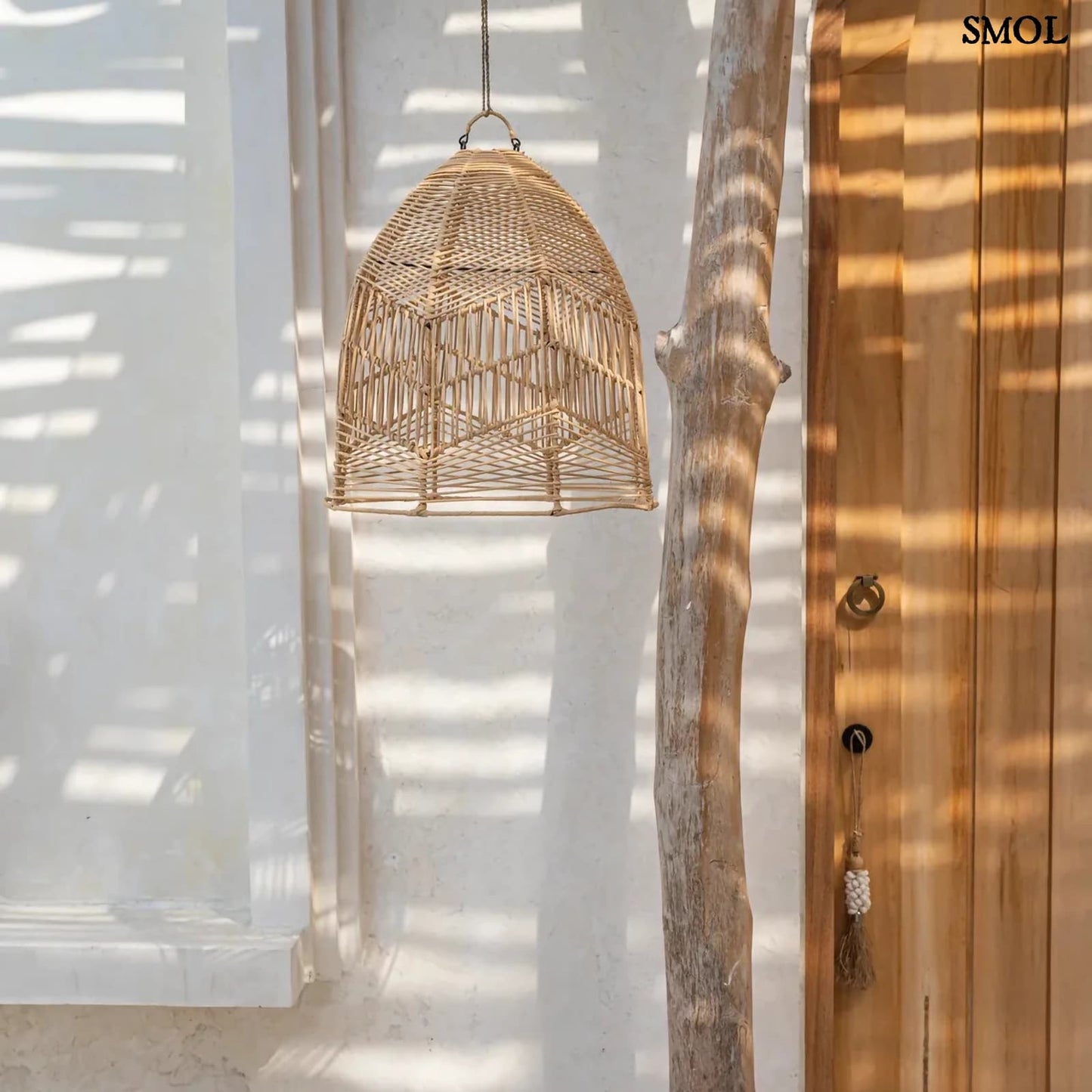 Természetes Rattan Függőlámpaernyő, 42 cm | BALA | SMOL - ajtó mellett