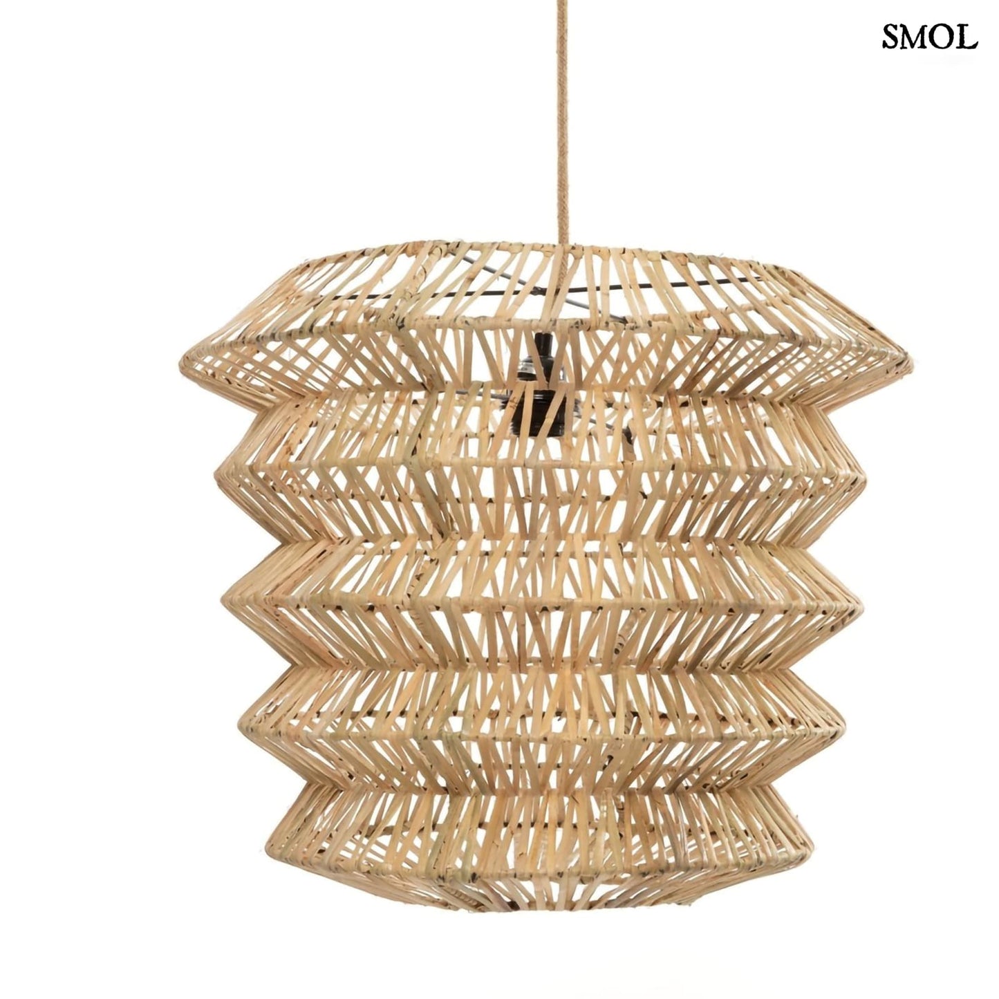 Természetes Rattan Függőlámpaernyő,49 cm | MAD MOISELLE | SMOL - fehér háttérrel