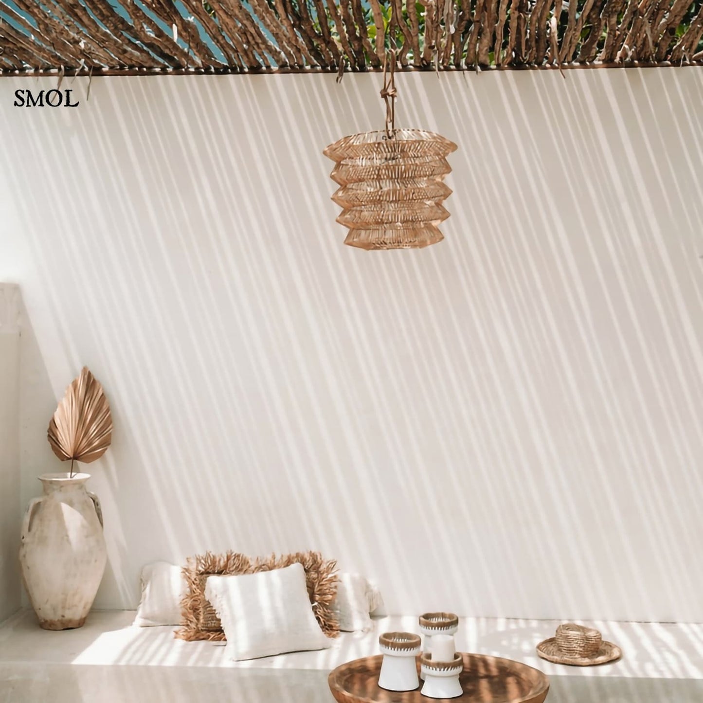 Természetes Rattan Függőlámpaernyő,49 cm | MAD MOISELLE | SMOL - teraszon