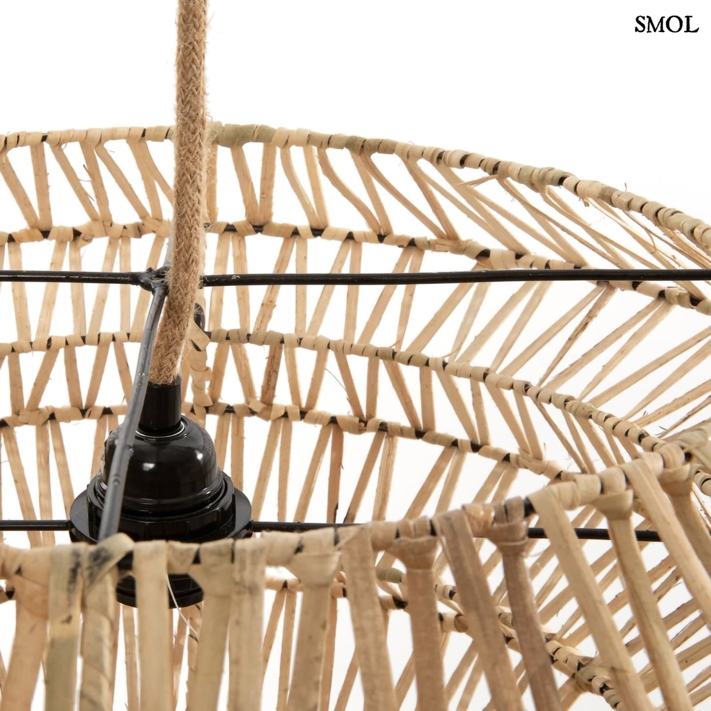 Természetes Rattan Függőlámpaernyő,49 cm | MAD MOISELLE | SMOL - felső rész nagyítva