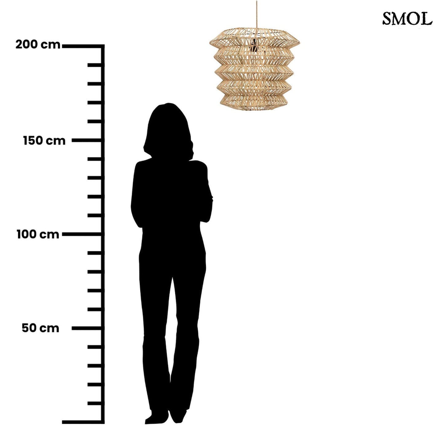 Természetes Rattan Függőlámpaernyő,49 cm | MAD MOISELLE | SMOL -méretarányosan