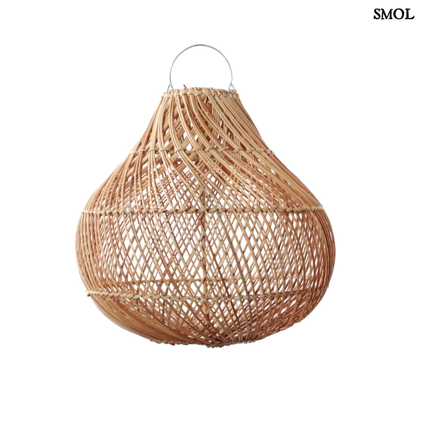 Természetes Rattan Függőlámpaernyő, 50 cm | BOTTLE | SMOL - fehér háttérrel