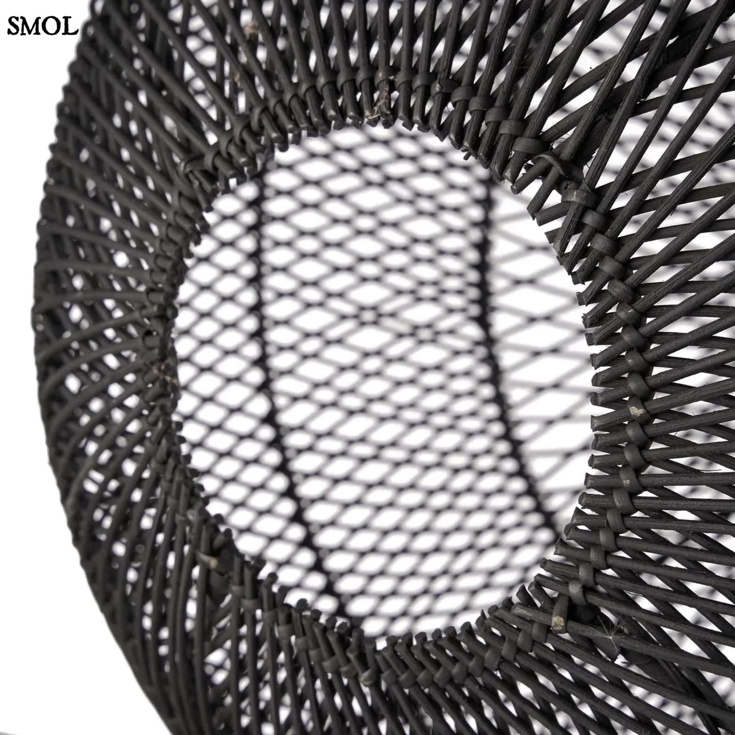 Természetes Rattan Függőlámpaernyő, ⌀50 cm | BUBBLE | SMOL - alulról, ferdén