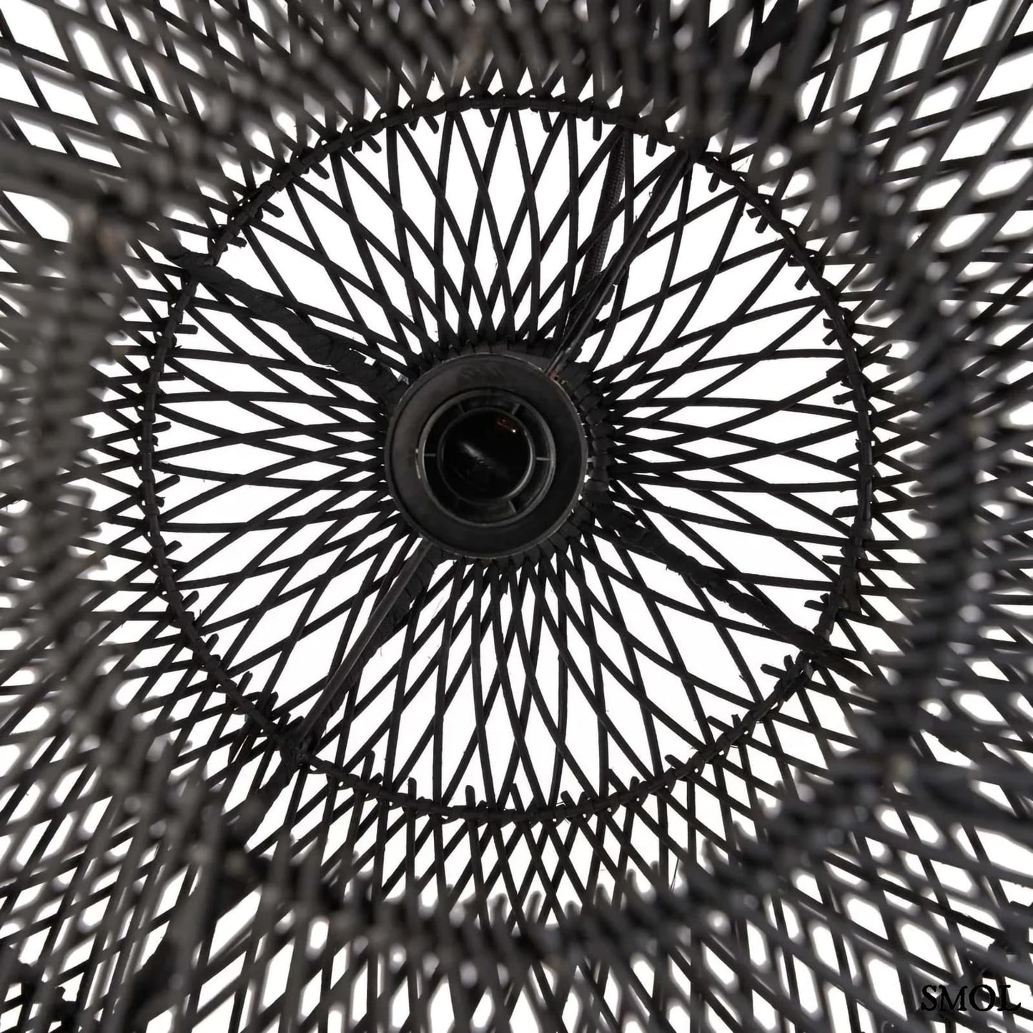 Természetes Rattan Függőlámpaernyő, ⌀50 cm | BUBBLE | SMOL - alulról nagyítva