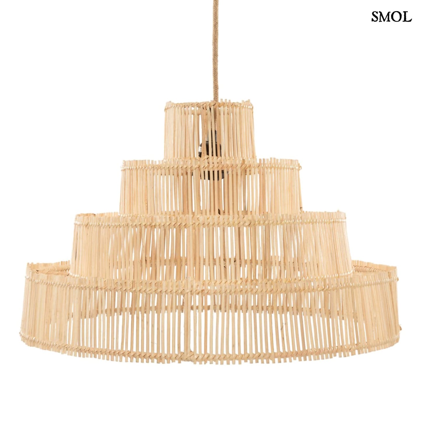 Természetes Rattan Függőlámpaernyő, 51 cm | CAKE | SMOL - fehér háttérrel